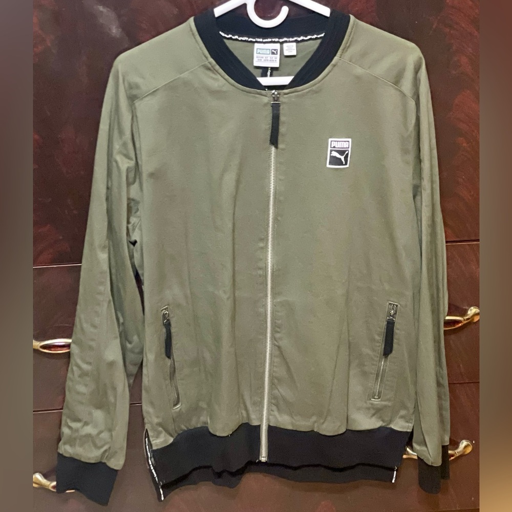 Puma Track Jacket Olive Green Medium NWOT